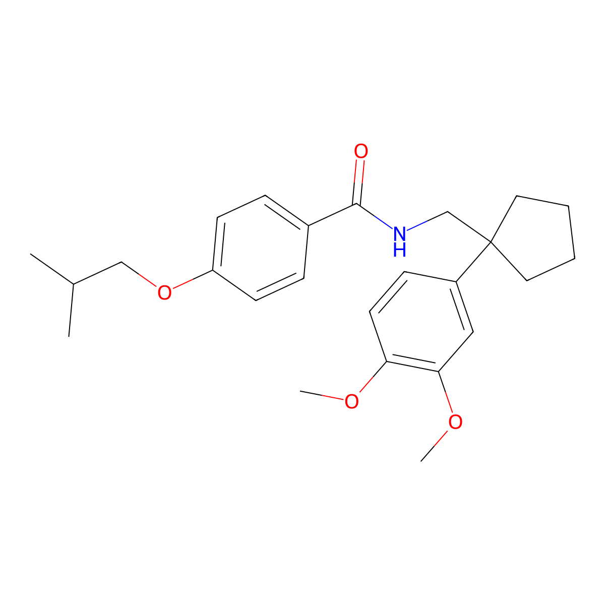 N-[[1-(3,4-dimethoxyphenyl)cyclopentyl]methyl]-4-(2-methylpropoxy)benzamide molecular structure, CAS 337497-11-7