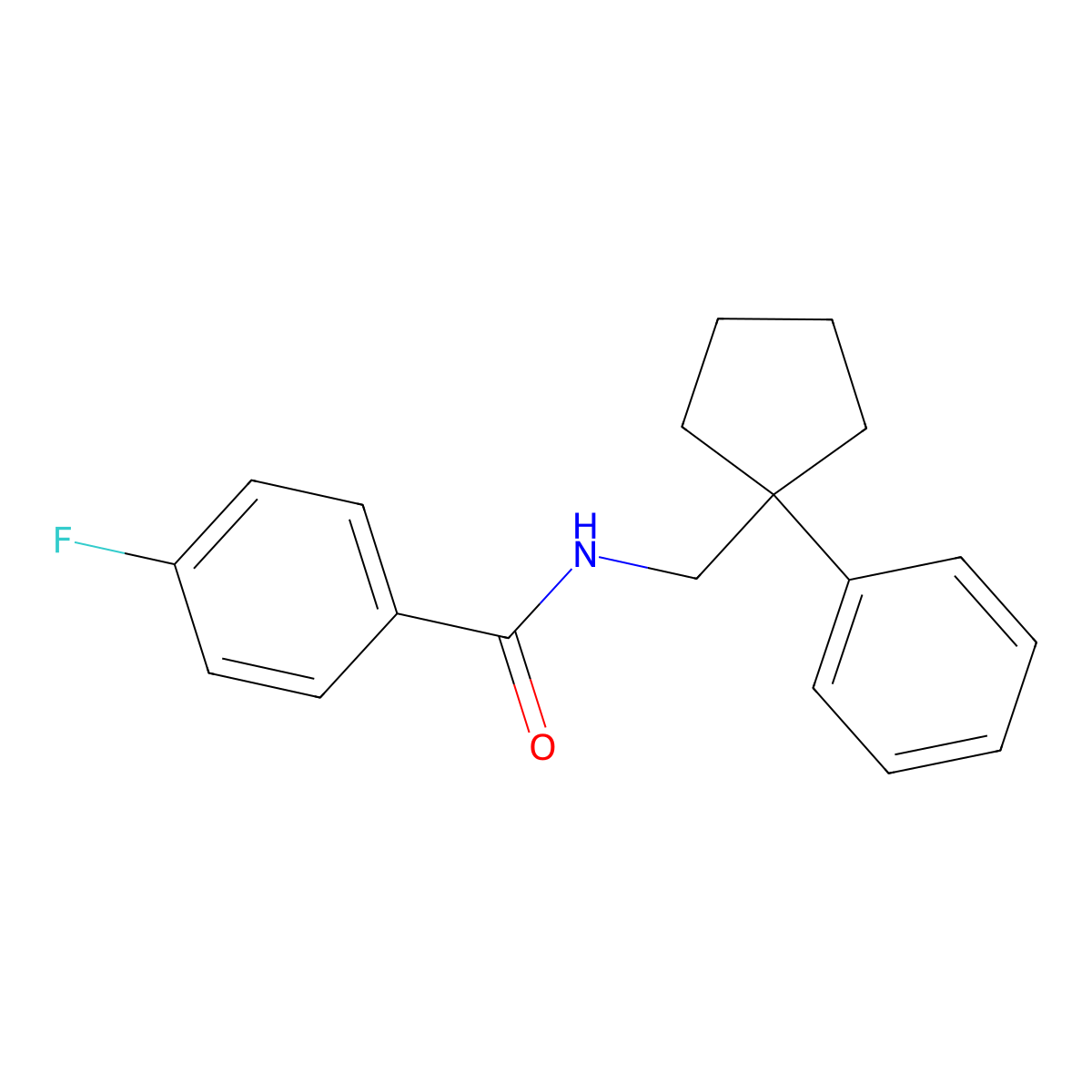 4-fluoro-N-[(1-phenylcyclopentyl)methyl]benzamide molecular structure, CAS 337497-12-8