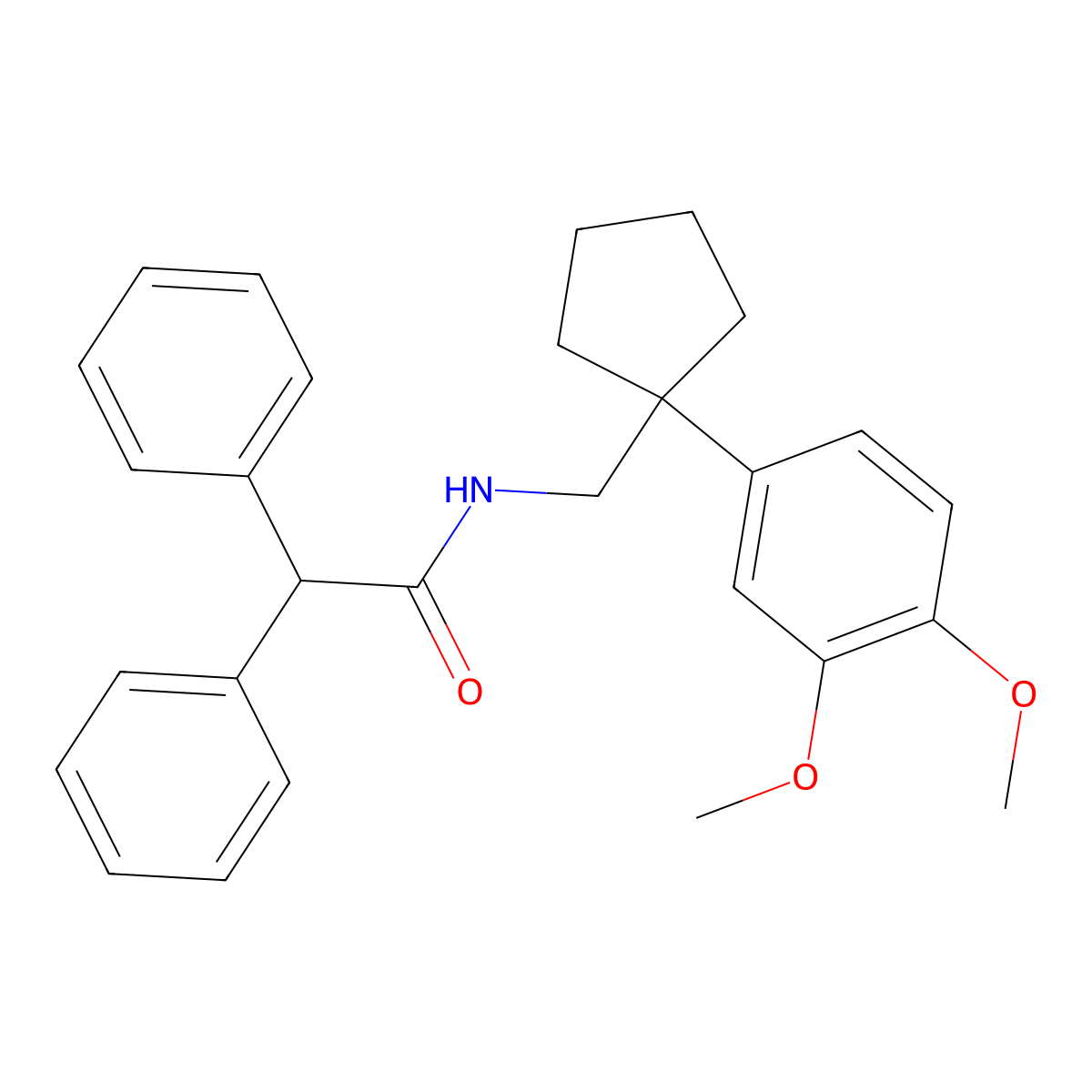 N-[[1-(3,4-dimethoxyphenyl)cyclopentyl]methyl]-2,2-diphenylacetamide molecular structure, CAS 337497-23-1