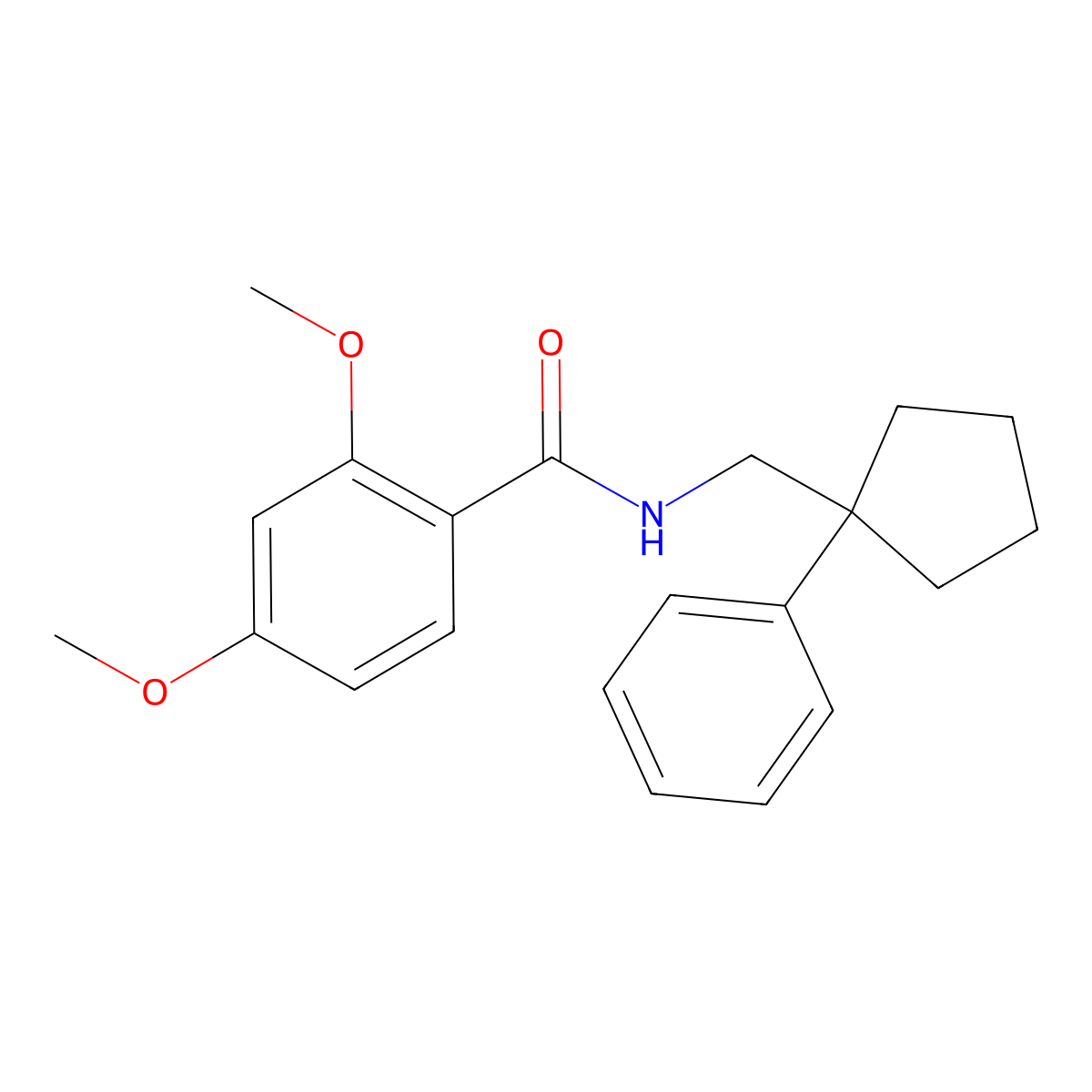 2,4-dimethoxy-N-[(1-phenylcyclopentyl)methyl]benzamide molecular structure, CAS 337497-33-3