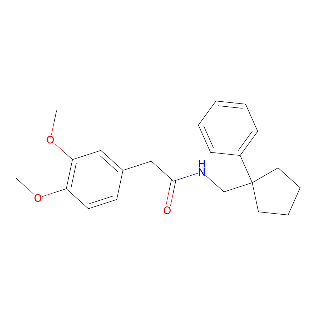 2-(3,4-dimethoxyphenyl)-N-[(1-phenylcyclopentyl)methyl]acetamide molecular structure, CAS 337497-40-2