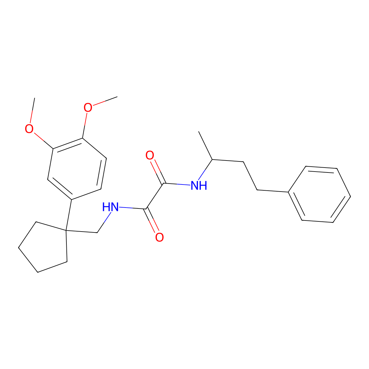 N1-((1-(3,4-dimethoxyphenyl)cyclopentyl)methyl)-N2-(4-phenylbutan-2-yl)oxalamide molecular structure, CAS 337497-42-4