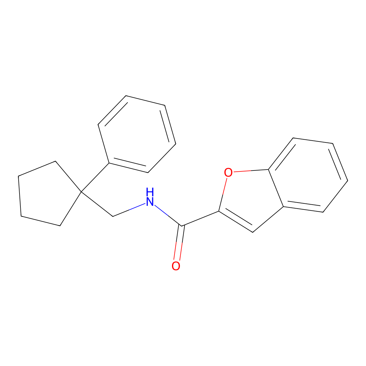 N-[(1-phenylcyclopentyl)methyl]-1-benzofuran-2-carboxamide molecular structure, CAS 337497-44-6