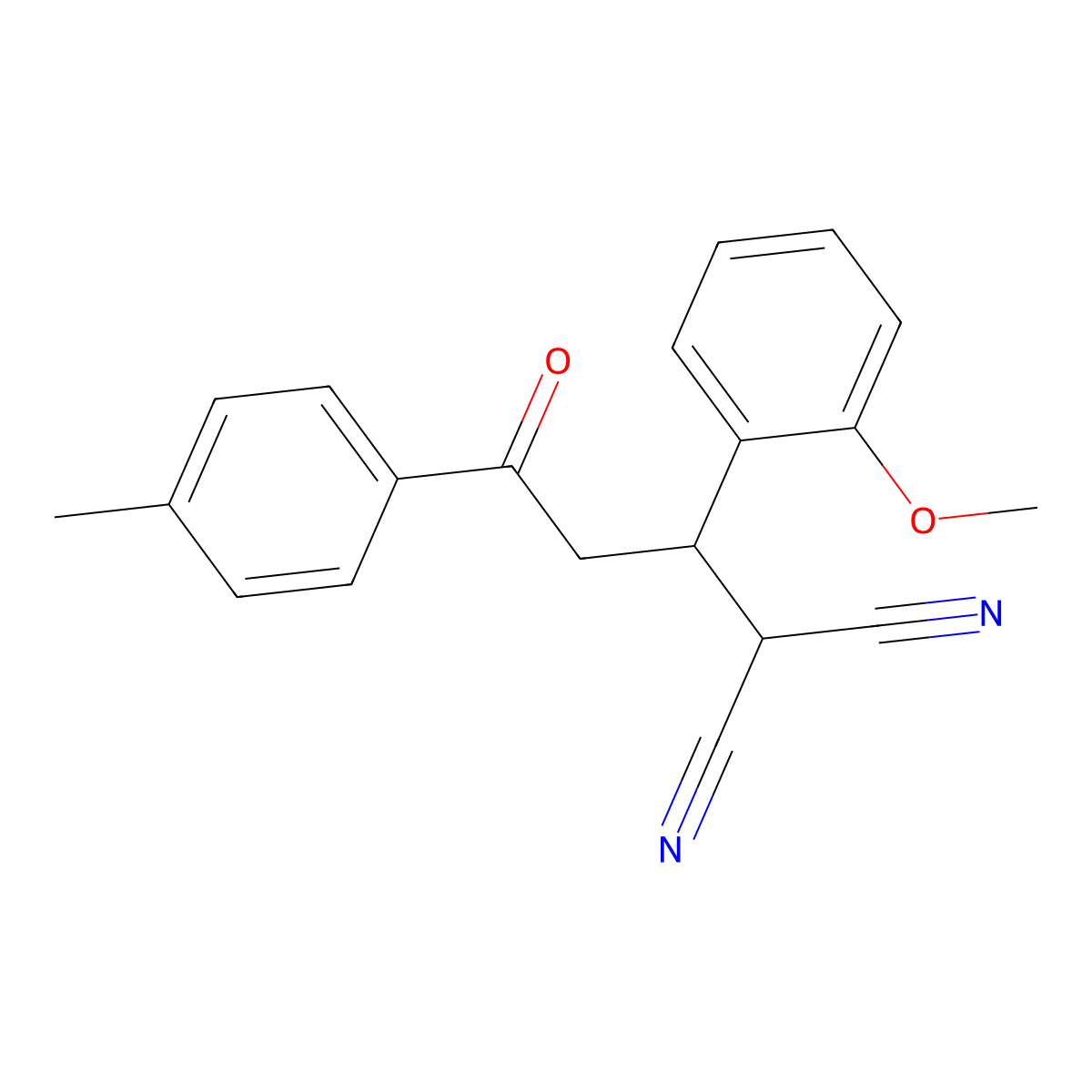 2-(1-(2-Methoxyphenyl)-3-oxo-3-(p-tolyl)propyl)malononitrile molecular structure, CAS 337498-11-0