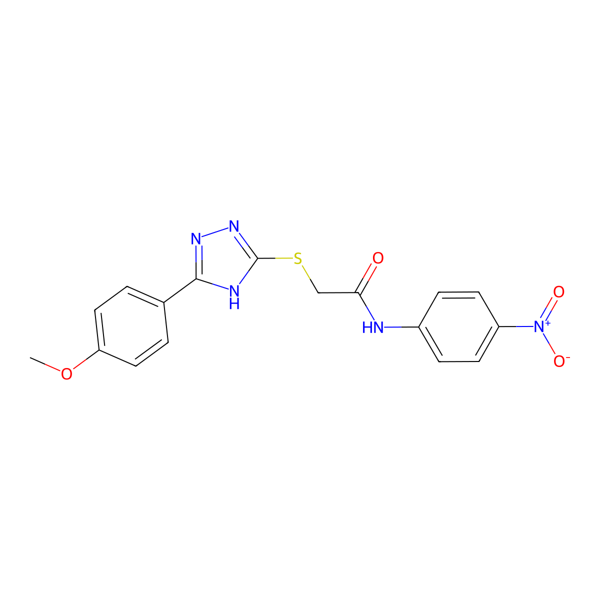 2-((3-(4-Methoxyphenyl)-1H-1,2,4-triazol-5-yl)thio)-N-(4-nitrophenyl)acetamide molecular structure, CAS 337498-41-6