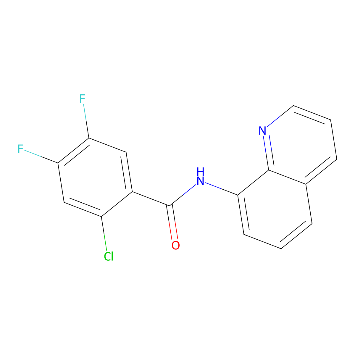 2-chloro-4,5-difluoro-N-quinolin-8-ylbenzamide molecular structure, CAS 337498-72-3
