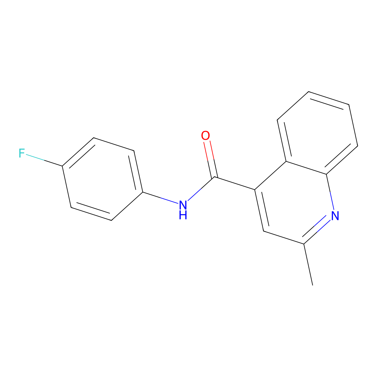 N-(4-fluorophenyl)-2-methylquinoline-4-carboxamide molecular structure, CAS 337499-46-4