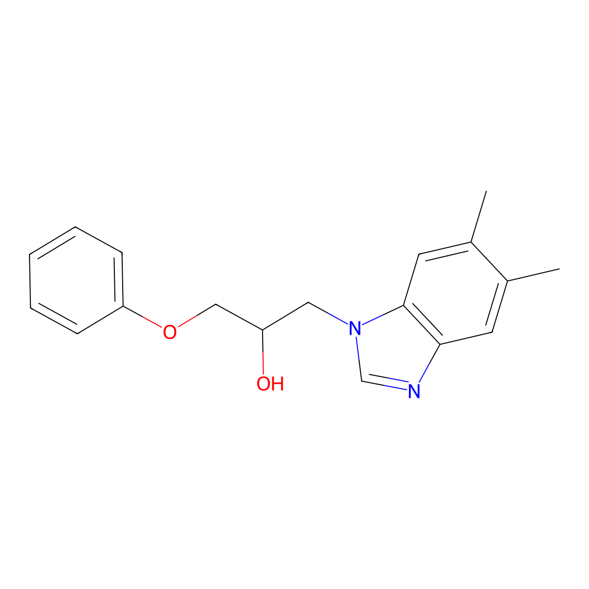 1-(5,6-Dimethylbenzimidazol-1-yl)-3-phenoxypropan-2-ol molecular structure, CAS 337499-95-3