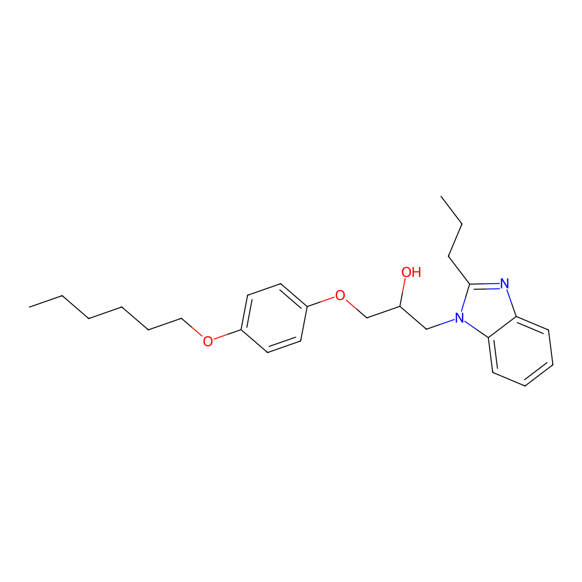 1-(4-Hexoxyphenoxy)-3-(2-propylbenzimidazol-1-yl)propan-2-ol molecular structure, CAS 337499-99-7