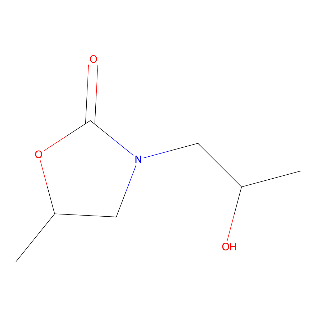 3-(2-Hydroxypropyl)-5-methyl-2-oxazolidinone molecular structure, CAS 3375-84-6