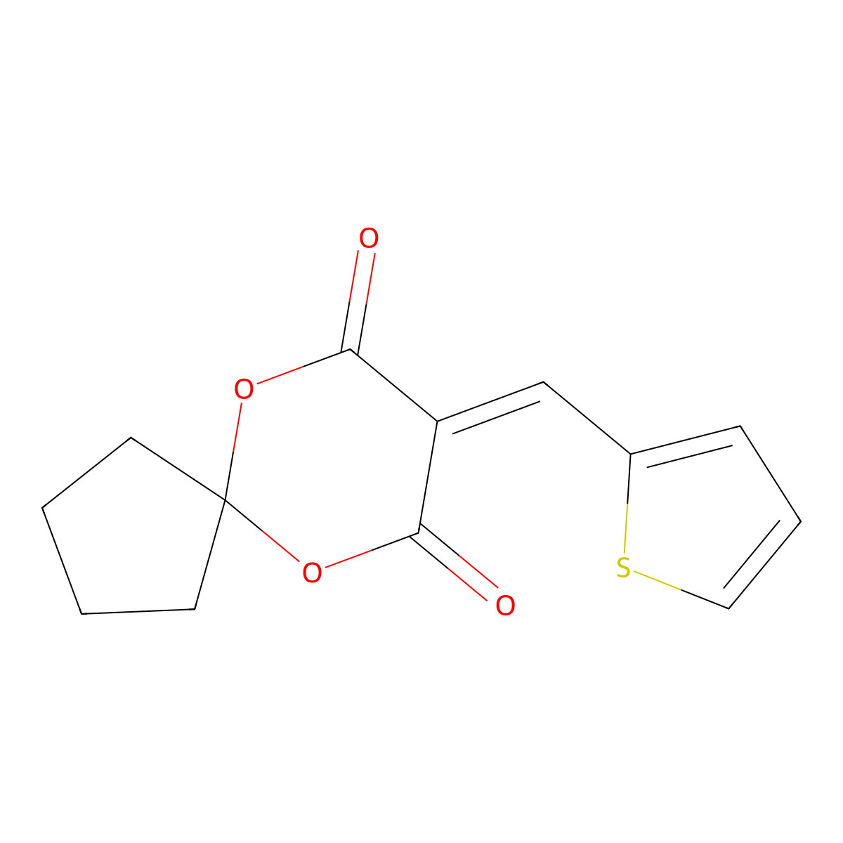 8-(Thiophen-2-ylmethylidene)-6,10-dioxaspiro[4.5]decane-7,9-dione molecular structure, CAS 337501-48-1