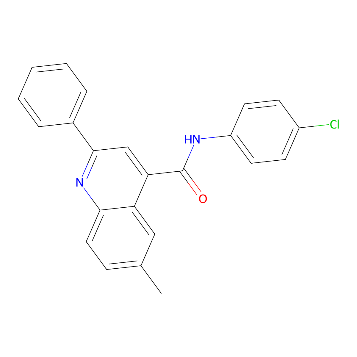 N-(4-chlorophenyl)-6-methyl-2-phenylquinoline-4-carboxamide molecular structure, CAS 337501-79-8