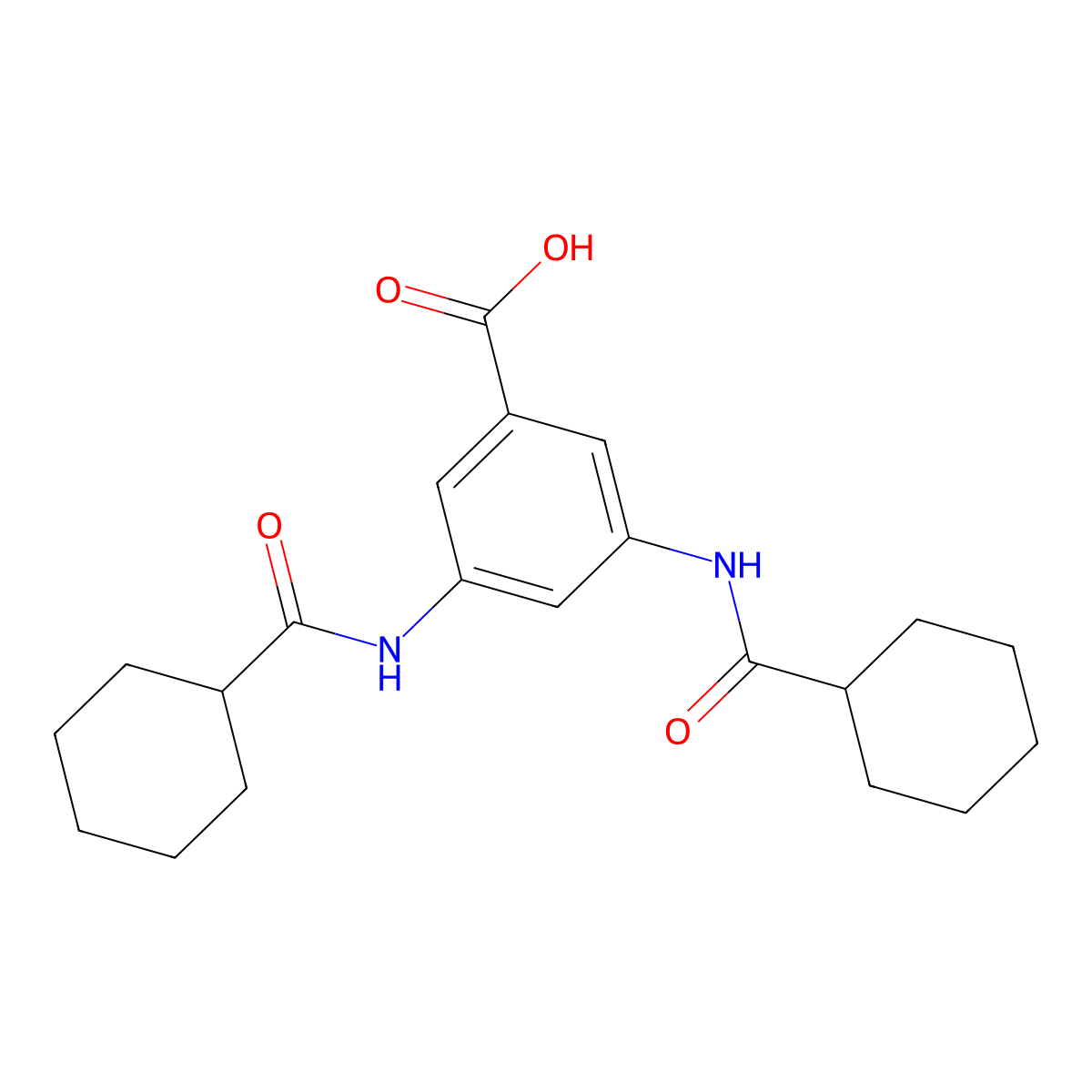 3,5-Bis-(cyclohexanecarbonyl-amino)-benzoic acid molecular structure, CAS 337501-82-3