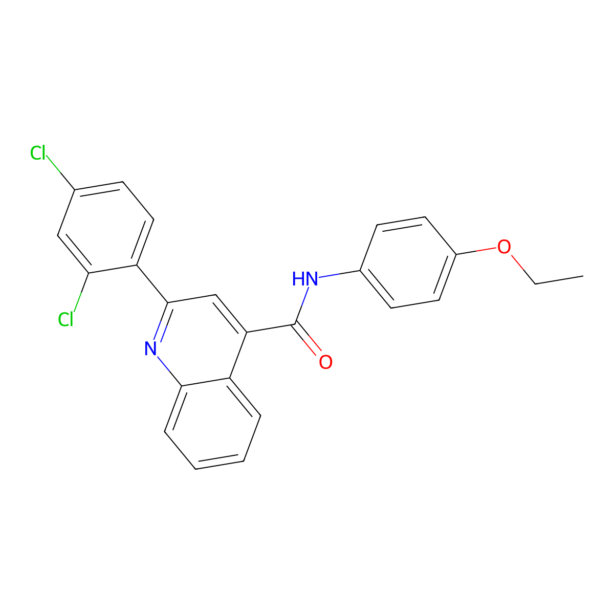 2-(2,4-dichlorophenyl)-N-(4-ethoxyphenyl)quinoline-4-carboxamide molecular structure, CAS 337501-85-6