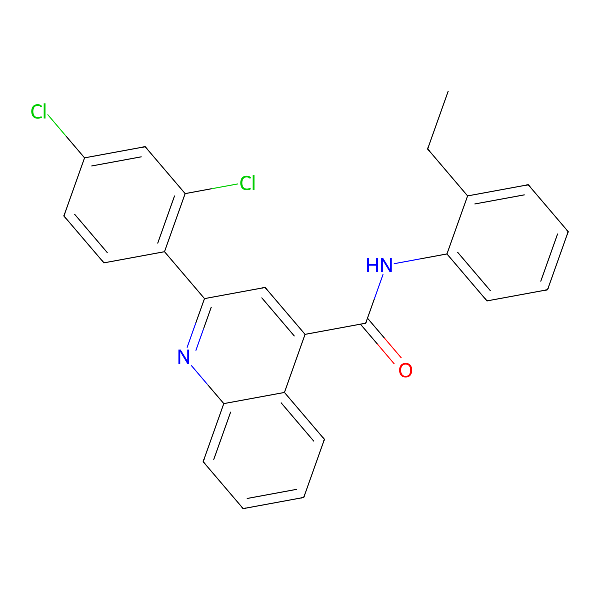 2-(2,4-dichlorophenyl)-N-(2-ethylphenyl)quinoline-4-carboxamide molecular structure, CAS 337501-87-8