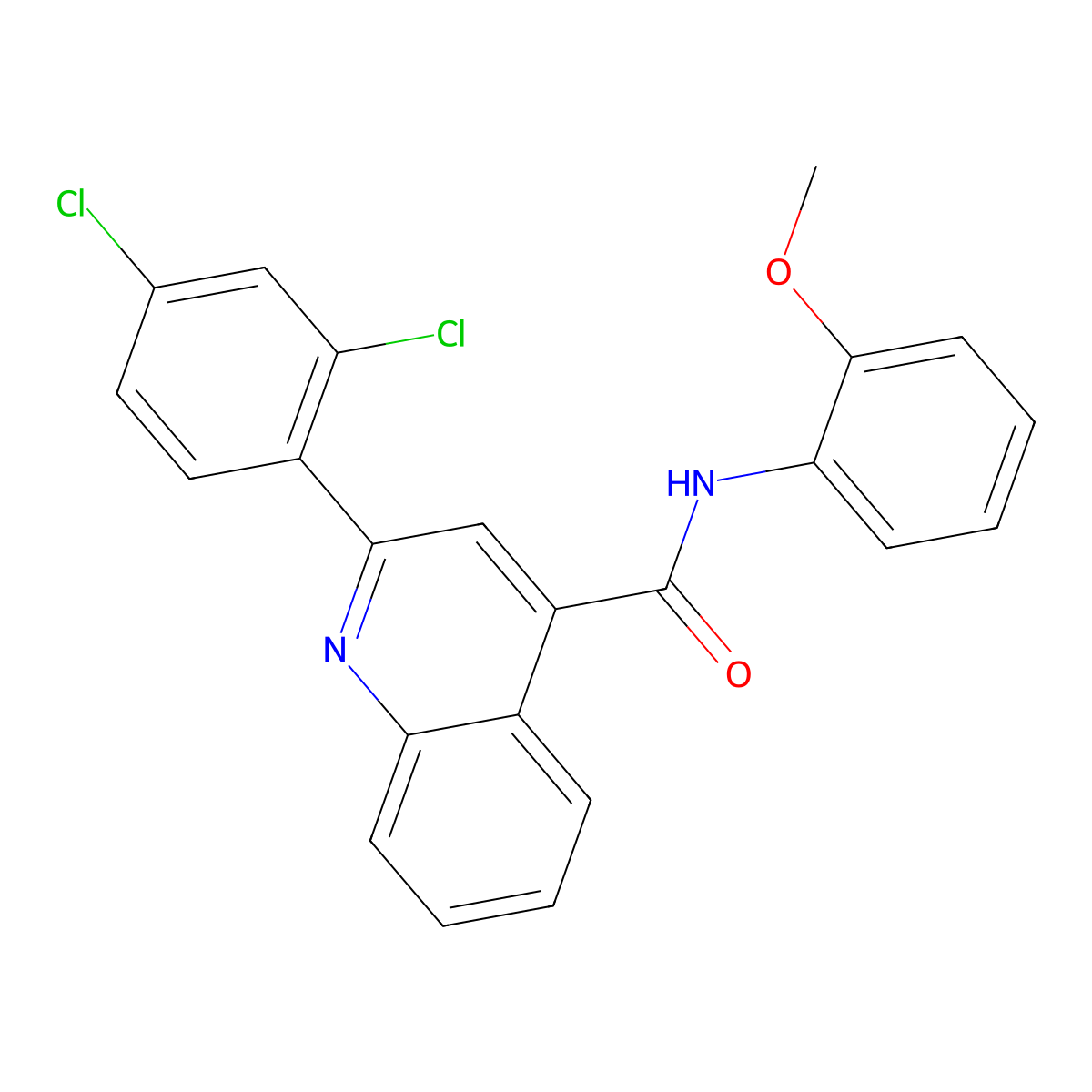 2-(2,4-dichlorophenyl)-N-(2-methoxyphenyl)quinoline-4-carboxamide molecular structure, CAS 337501-93-6