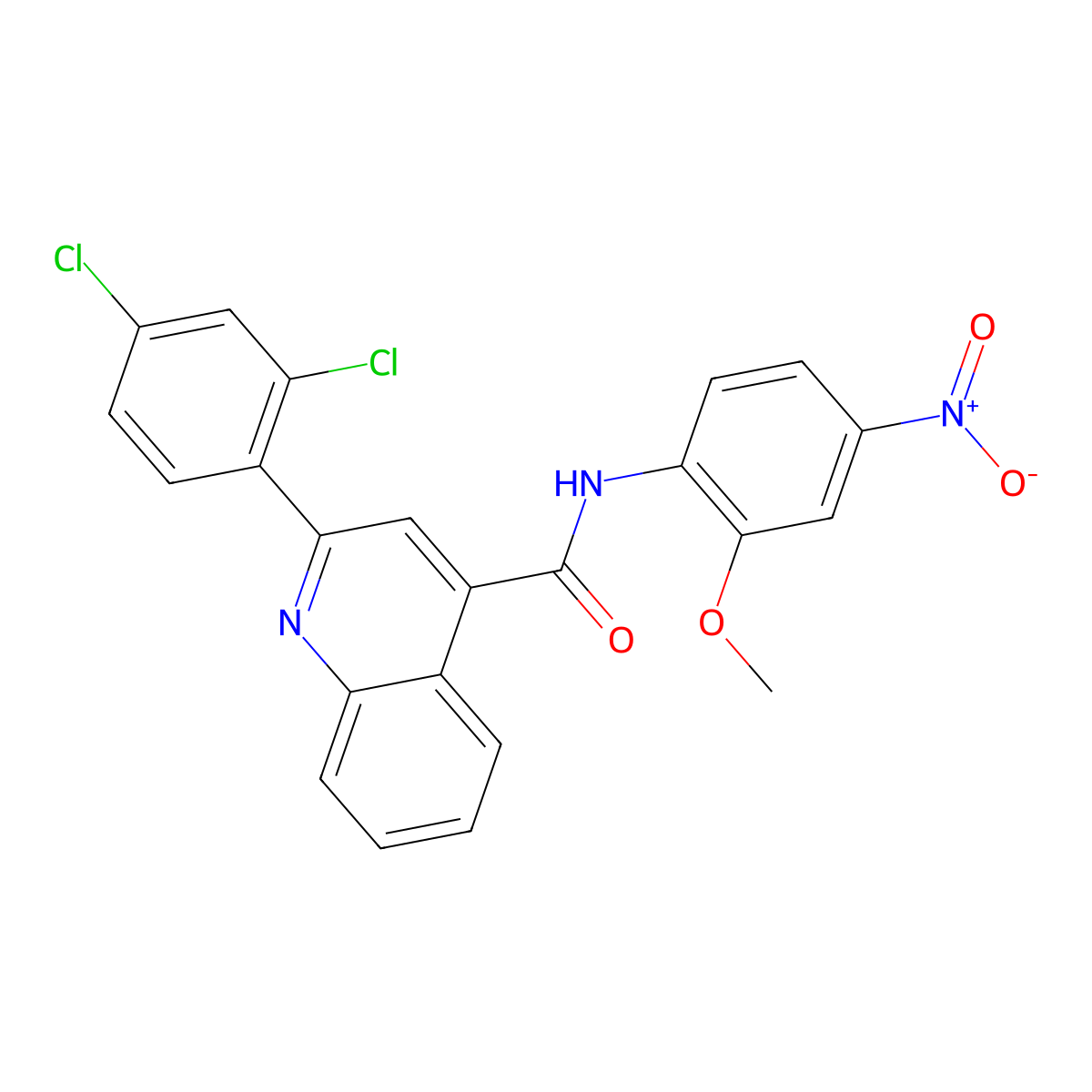 2-(2,4-dichlorophenyl)-N-(2-methoxy-4-nitrophenyl)quinoline-4-carboxamide molecular structure, CAS 337501-95-8