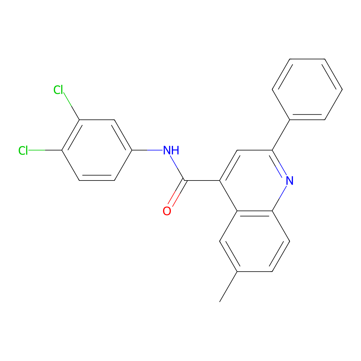 N-(3,4-dichlorophenyl)-6-methyl-2-phenylquinoline-4-carboxamide molecular structure, CAS 337501-99-2