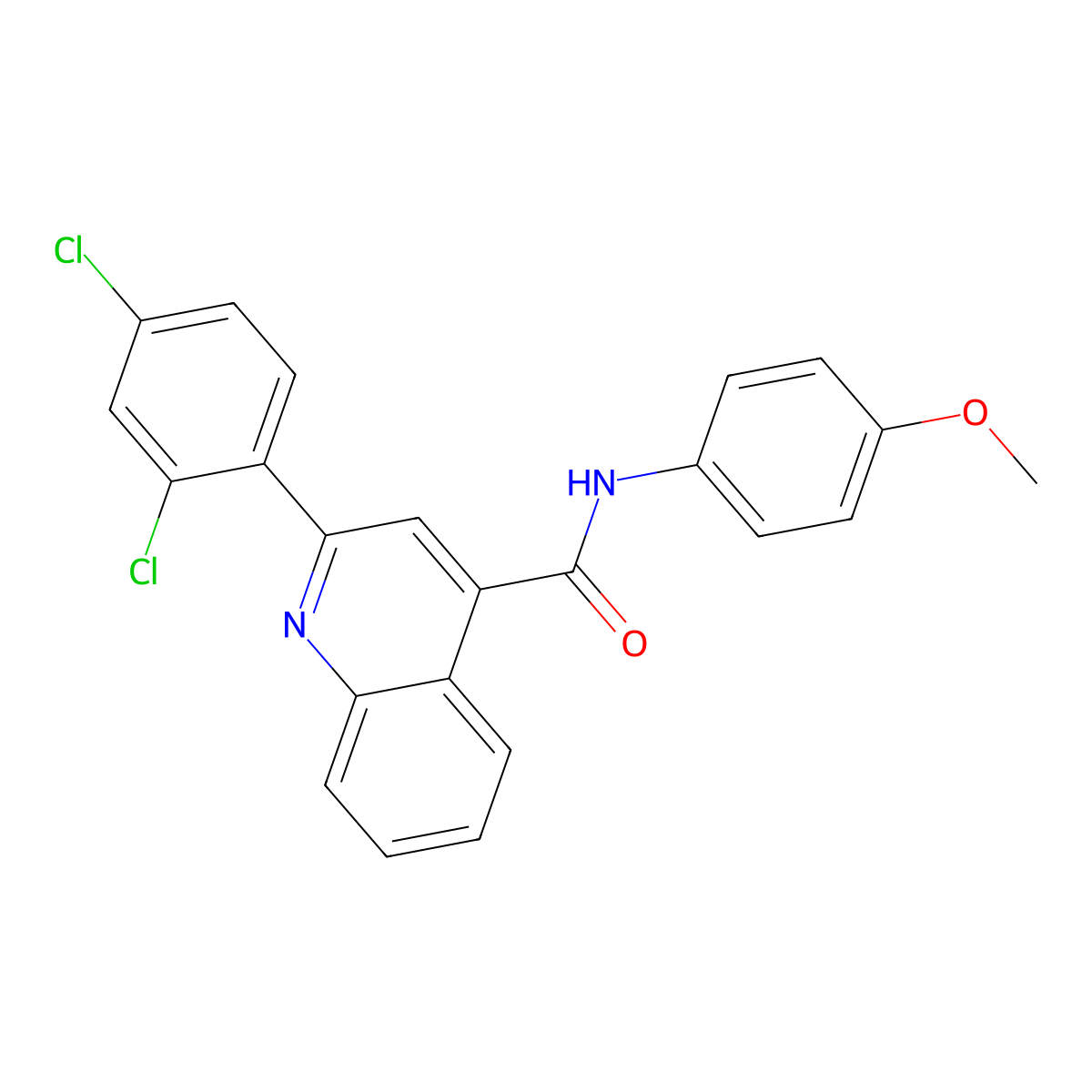 2-(2,4-dichlorophenyl)-N-(4-methoxyphenyl)quinoline-4-carboxamide molecular structure, CAS 337502-14-4
