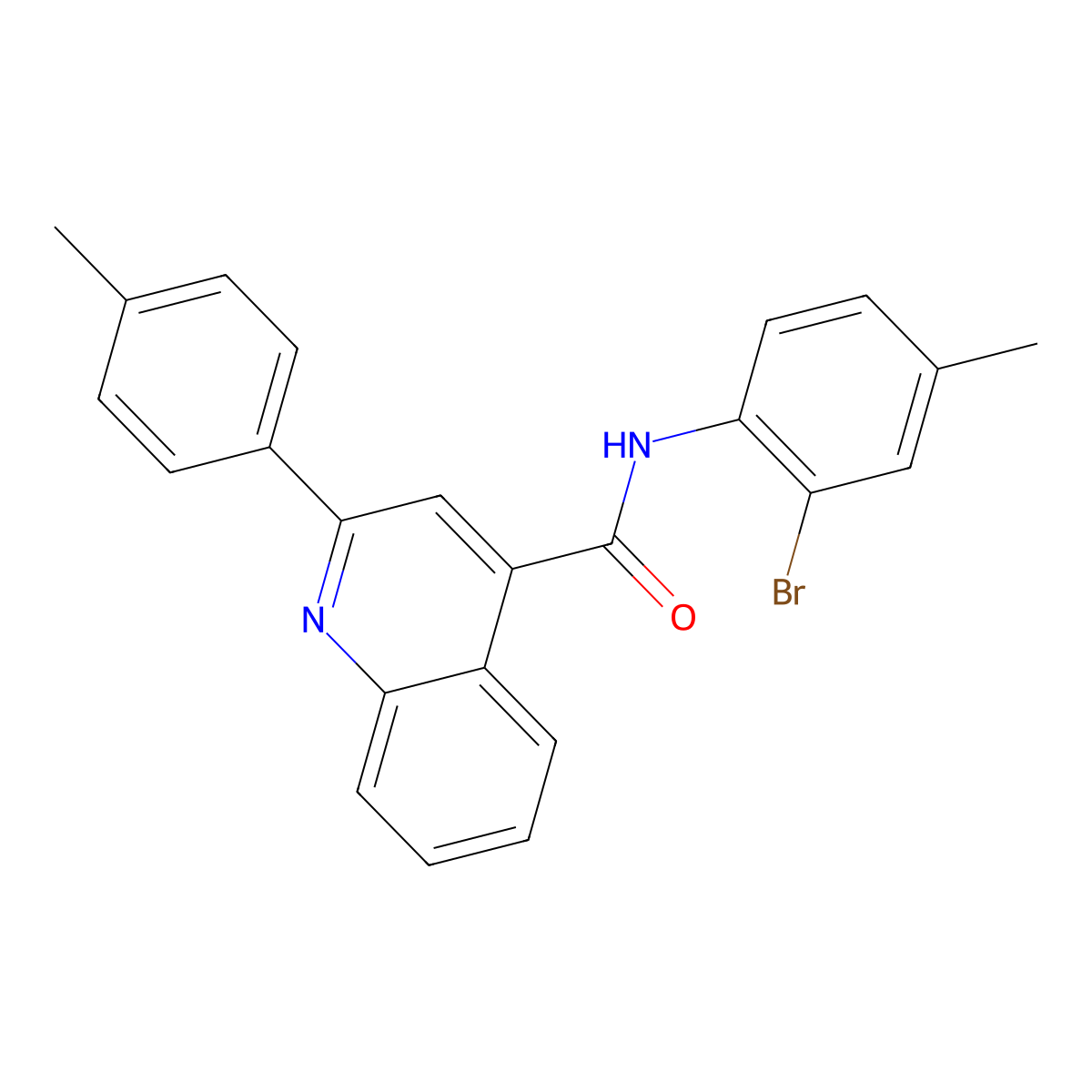 N-(2-bromo-4-methylphenyl)-2-(4-methylphenyl)-4-quinolinecarboxamide molecular structure, CAS 337502-28-0