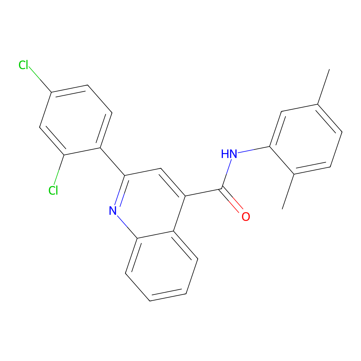 2-(2,4-dichlorophenyl)-N-(2,5-dimethylphenyl)quinoline-4-carboxamide molecular structure, CAS 337502-56-4