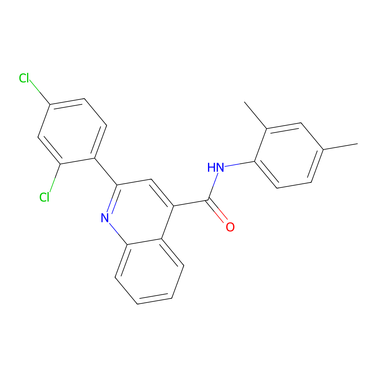 2-(2,4-dichlorophenyl)-N-(2,4-dimethylphenyl)quinoline-4-carboxamide molecular structure, CAS 337502-61-1