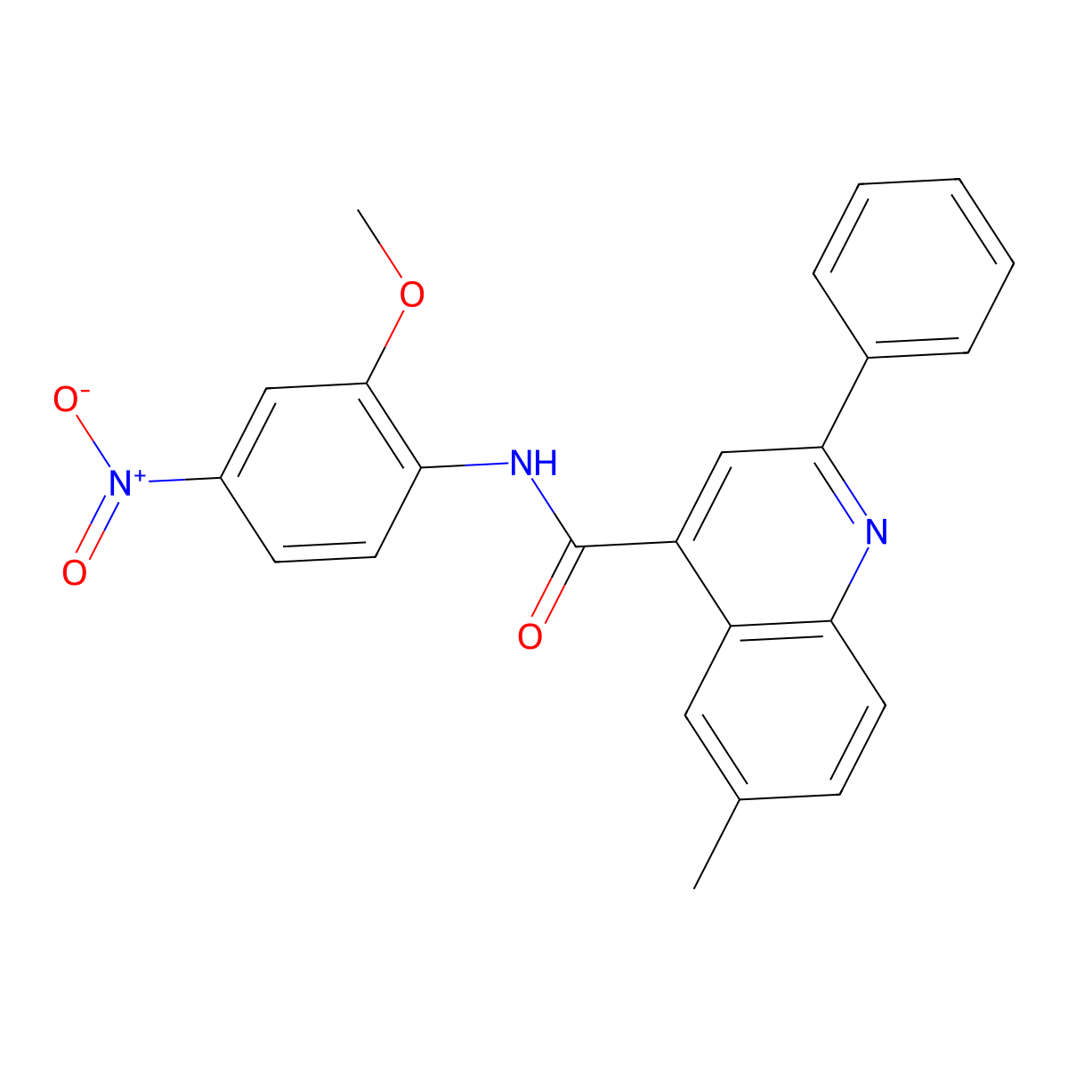 N-(2-methoxy-4-nitrophenyl)-6-methyl-2-phenylquinoline-4-carboxamide molecular structure, CAS 337502-71-3