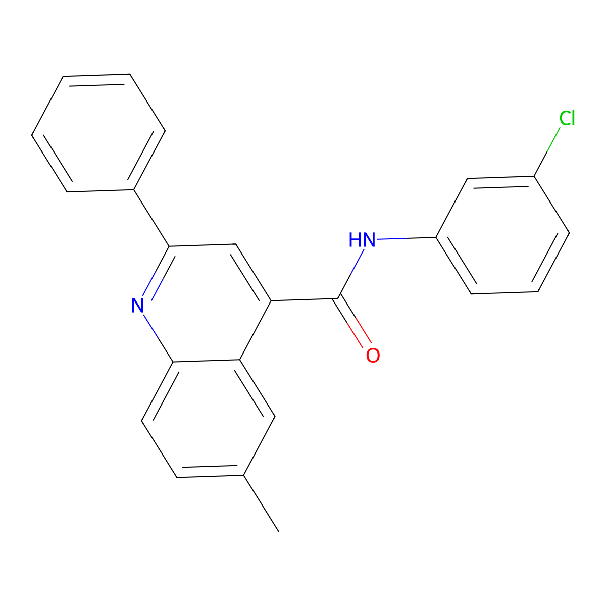 N-(3-chlorophenyl)-6-methyl-2-phenylquinoline-4-carboxamide molecular structure, CAS 337502-81-5