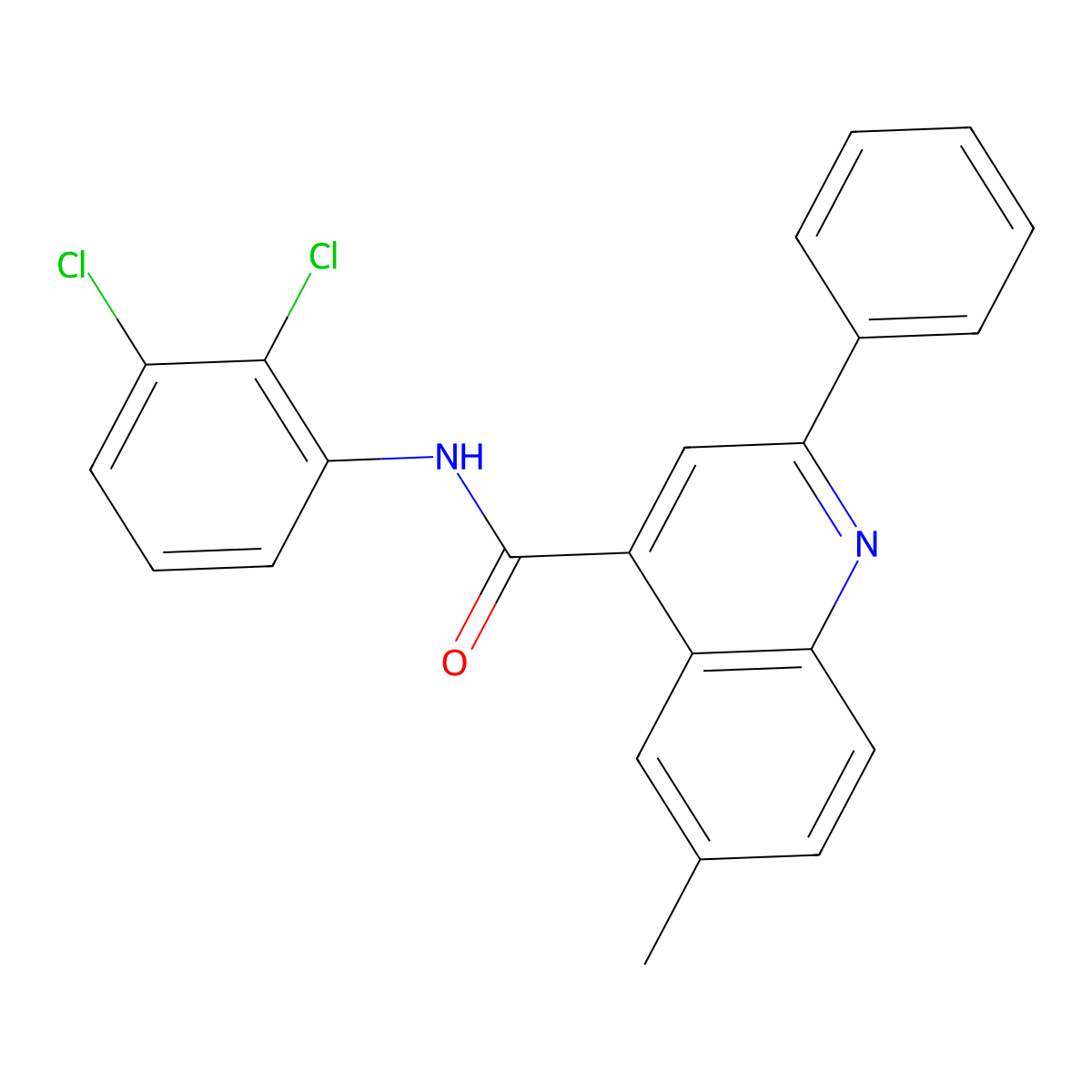 N-(2,3-dichlorophenyl)-6-methyl-2-phenylquinoline-4-carboxamide molecular structure, CAS 337502-85-9