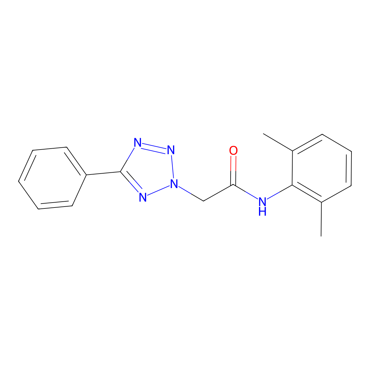 N-(2,6-dimethylphenyl)-2-(5-phenyltetrazol-2-yl)acetamide molecular structure, CAS 337503-37-4
