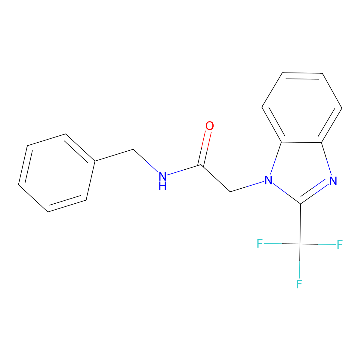 N-benzyl-2-[2-(trifluoromethyl)benzimidazol-1-yl]acetamide molecular structure, CAS 337503-46-5