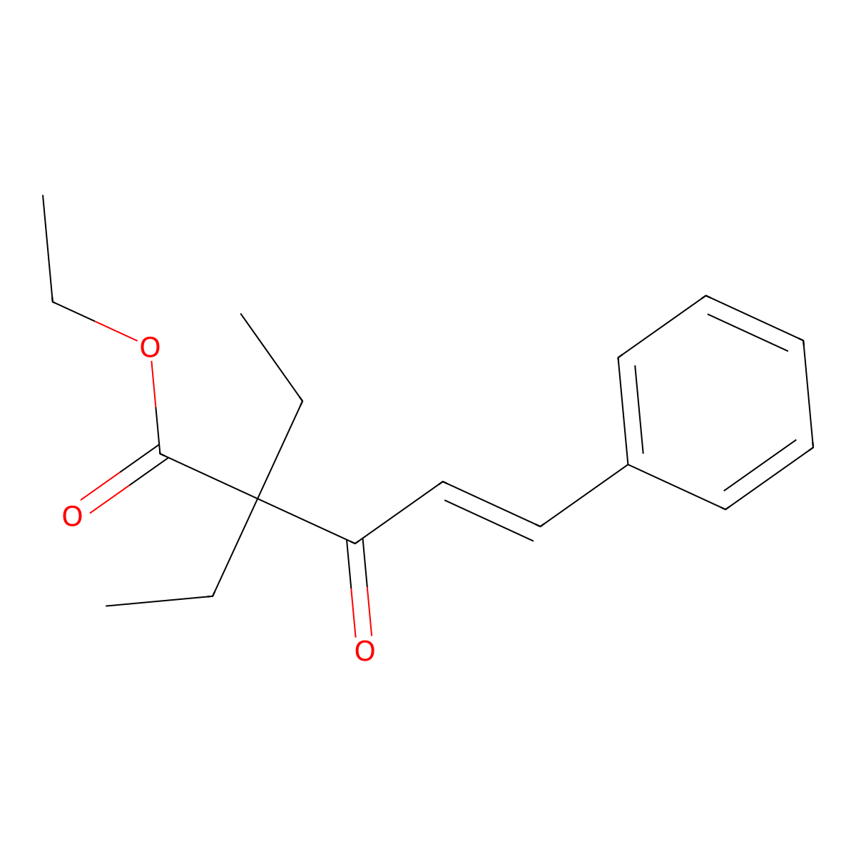 Ethyl 2,2-diethyl-3-oxo-5-phenylpent-4-enoate molecular structure, CAS 337503-48-7