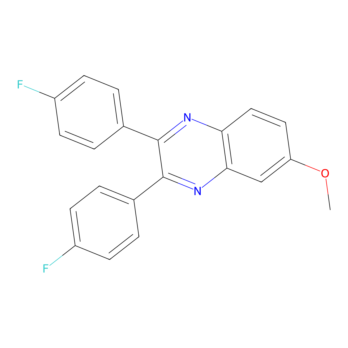 2,3-Bis(4-fluorophenyl)-6-methoxyquinoxaline molecular structure, CAS 337504-86-6