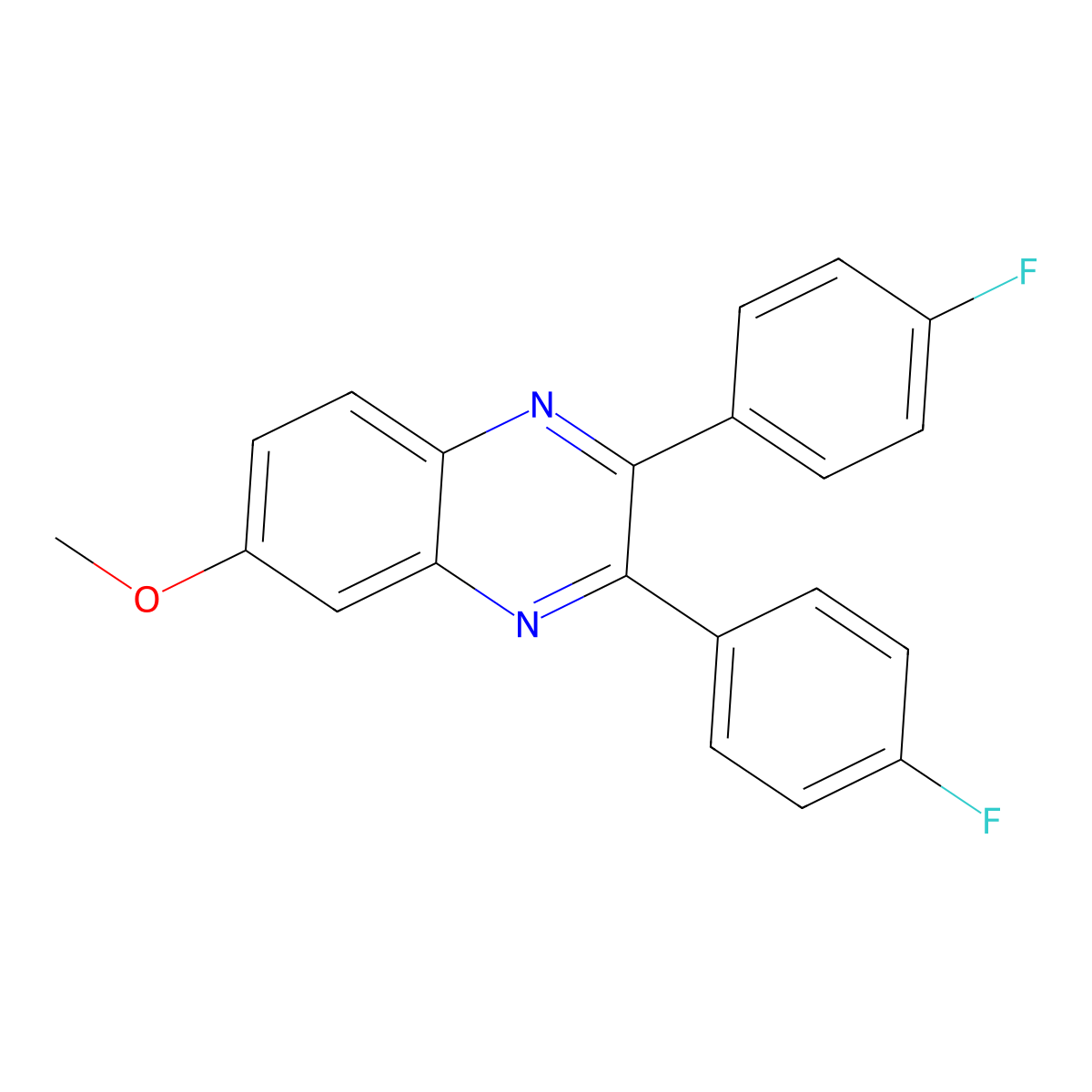 2,3-Bis(4-fluorophenyl)-6-methoxyquinoxaline molecular structure, CAS 337504-86-6