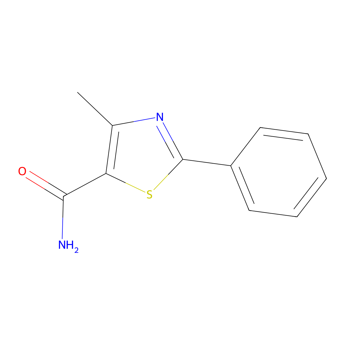 4-Methyl-2-Phenyl-1,3-Thiazole-5-Carboxamide molecular structure, CAS 337504-98-0
