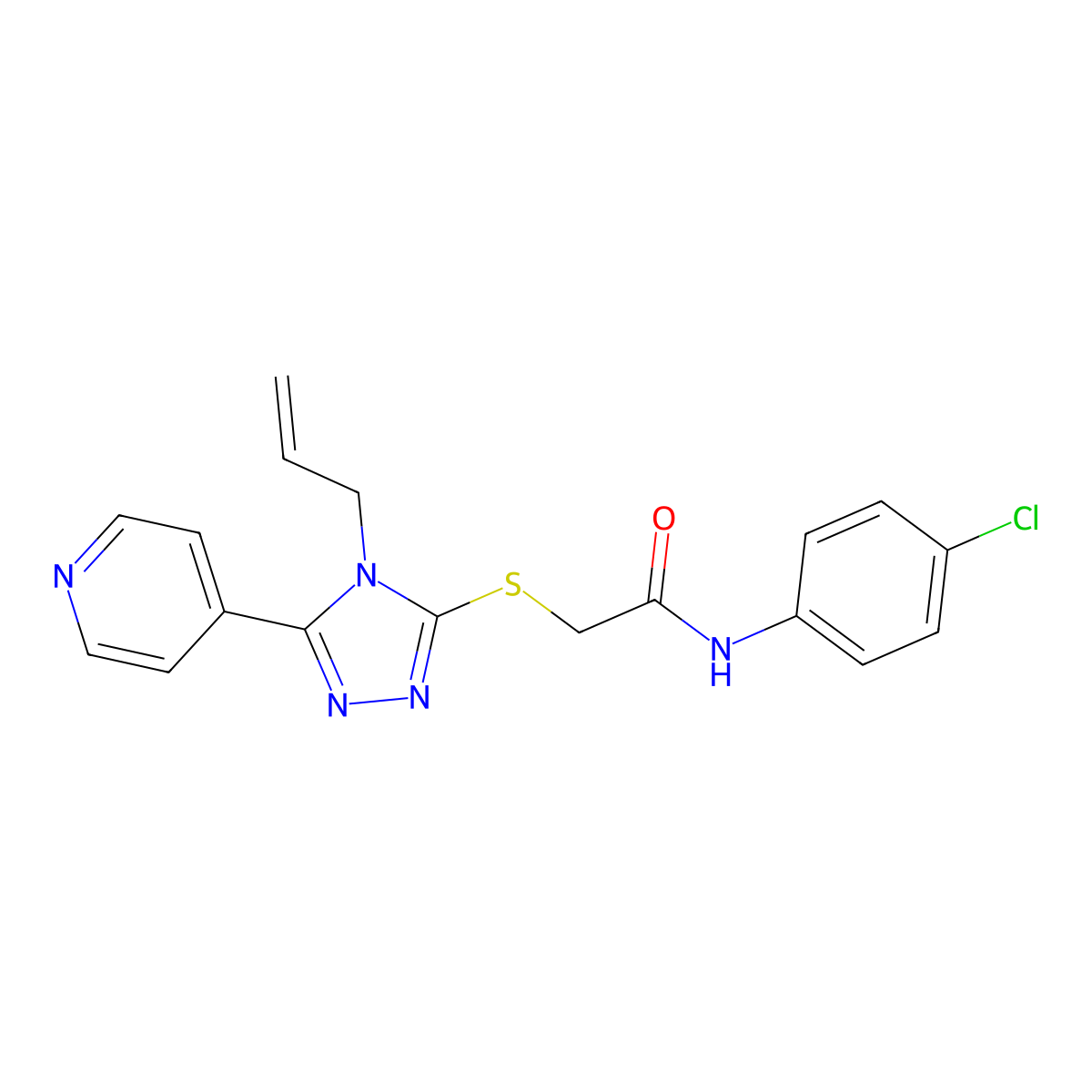 2-{[4-allyl-5-(4-pyridinyl)-4H-1,2,4-triazol-3-yl]sulfanyl}-N-(4-chlorophenyl)acetamide molecular structure, CAS 337505-49-4
