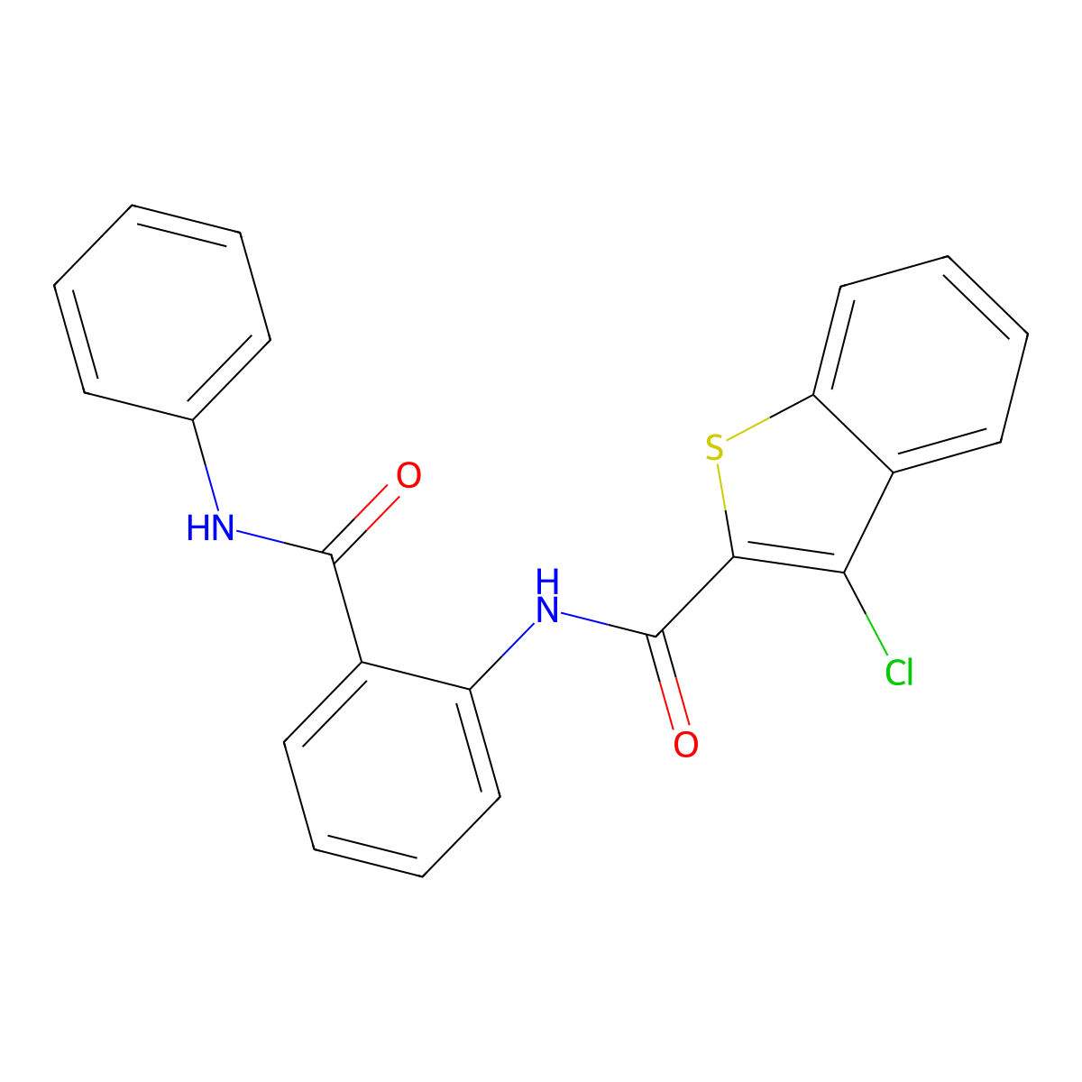 N-[2-(anilinocarbonyl)phenyl]-3-chloro-1-benzothiophene-2-carboxamide molecular structure, CAS 337505-69-8