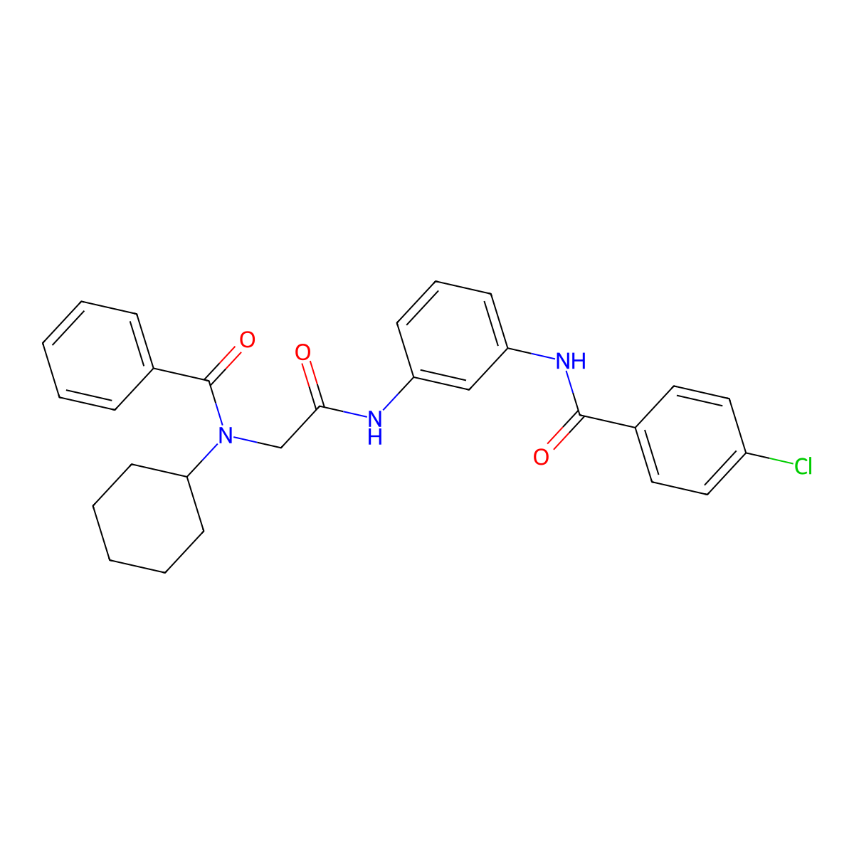N-(2-((3-(4-Chlorobenzamido)phenyl)amino)-2-oxoethyl)-N-cyclohexylbenzamide molecular structure, CAS 337505-71-2
