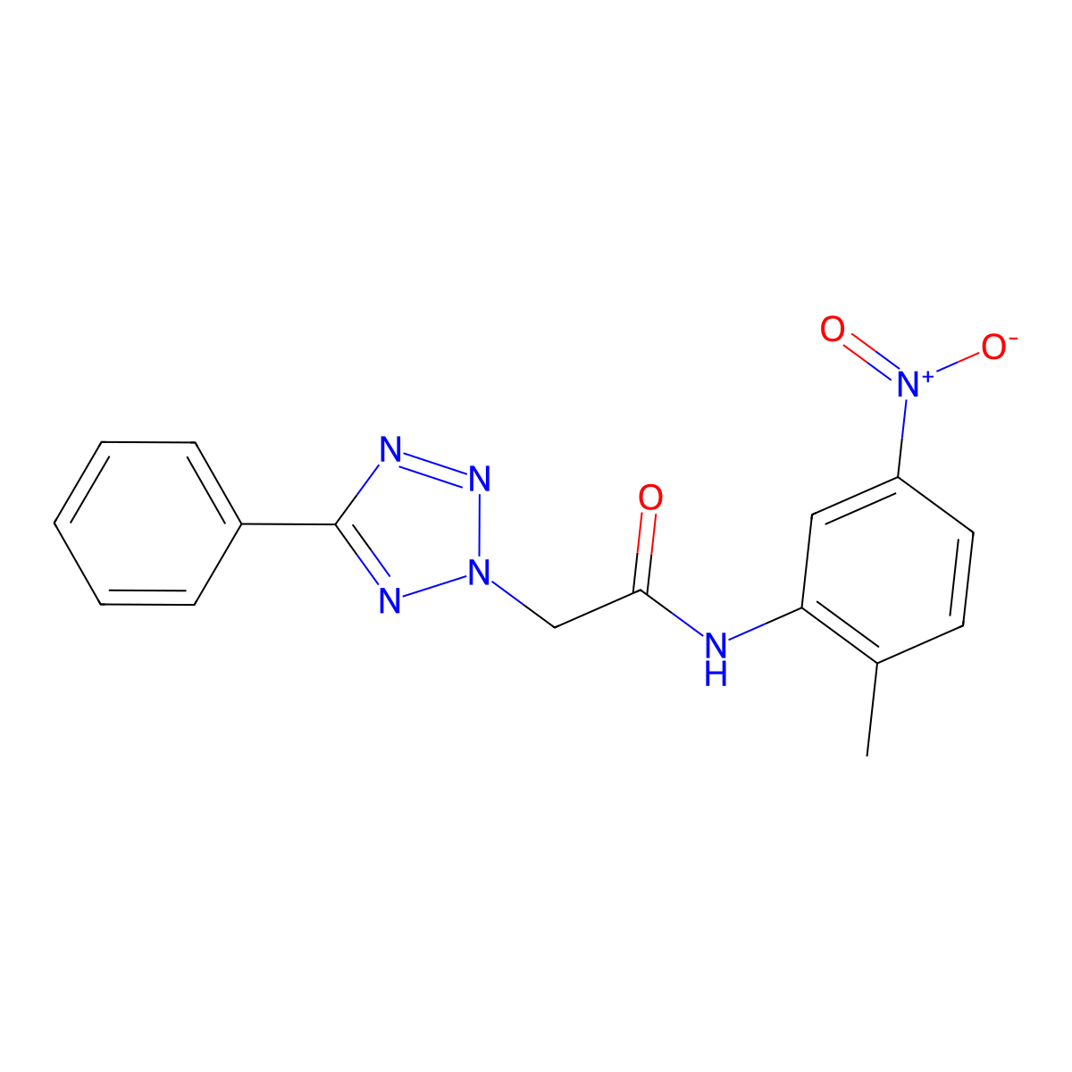 N-(2-Methyl-5-nitrophenyl)-5-phenyl-2H-tetrazole-2-acetamide molecular structure, CAS 337505-78-9