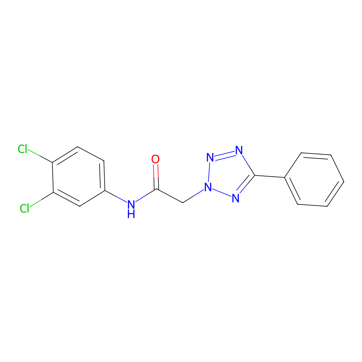 N-(3,4-dichlorophenyl)-2-(5-phenyl-2H-tetrazol-2-yl)acetamide molecular structure, CAS 337505-83-6