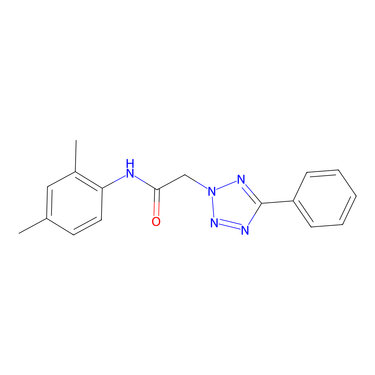 N-(2,4-dimethylphenyl)-2-(5-phenyltetrazol-2-yl)acetamide molecular structure, CAS 337505-84-7