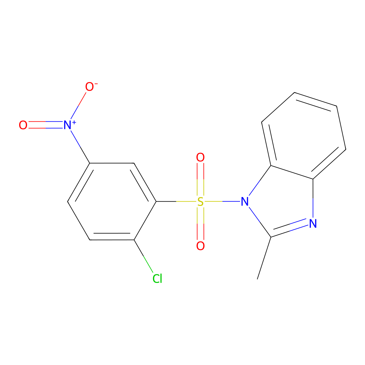 1-(2-Chloro-5-nitrophenyl)sulfonyl-2-methylbenzimidazole molecular structure, CAS 337506-43-1