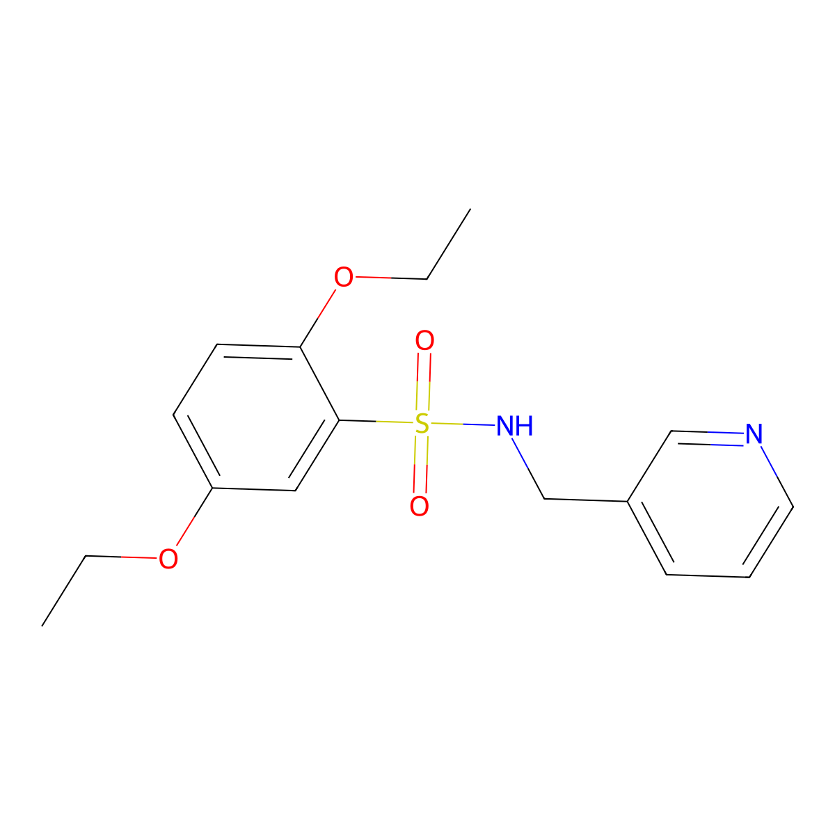 2,5-diethoxy-N-(pyridin-3-ylmethyl)benzenesulfonamide molecular structure, CAS 337506-45-3