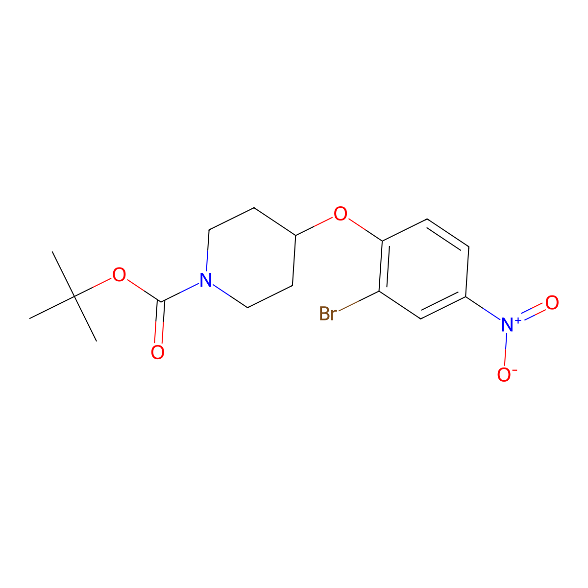 Tert-butyl 4-(2-bromo-4-nitrophenoxy)piperidine-1-carboxylate molecular structure, CAS 337520-16-8
