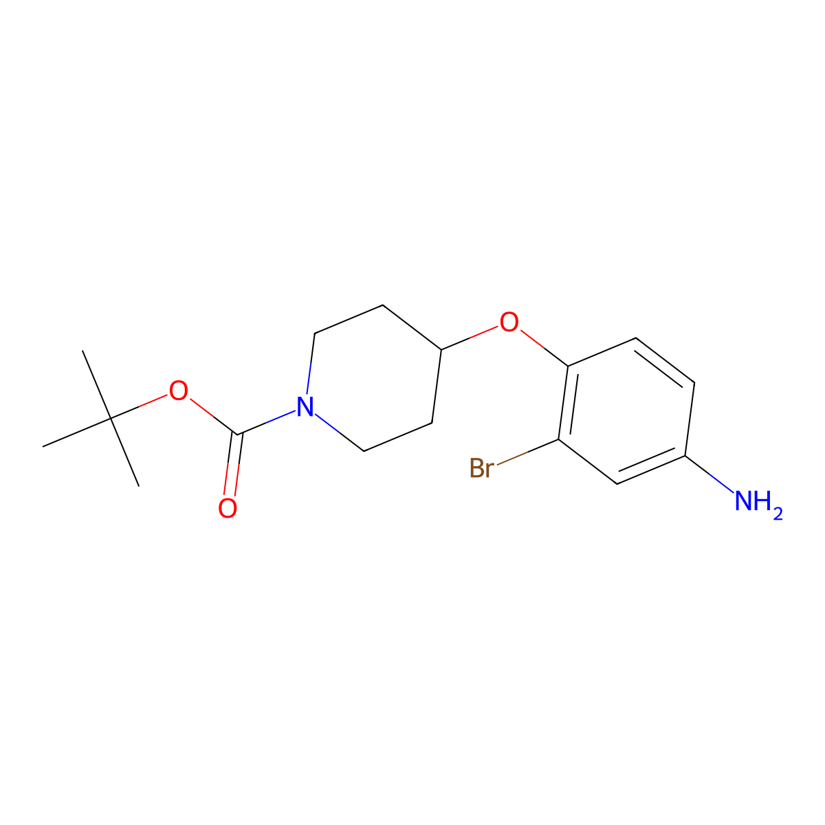 Tert-butyl 4-(4-amino-2-bromophenoxy)piperidine-1-carboxylate molecular structure, CAS 337520-17-9