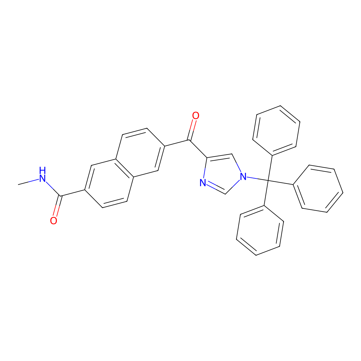 N-methyl-6-((trityl-1H-imidazol-4-yl)carbonyl)-2-naphthamide molecular structure, CAS 337521-39-8