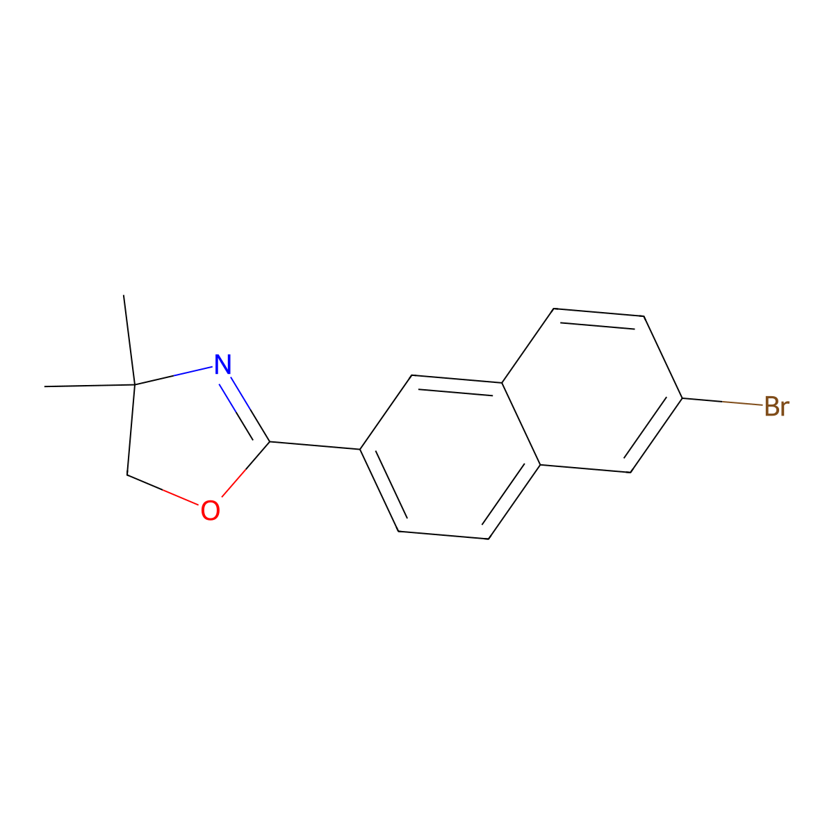 2-(6-Bromo-2-naphthyl)-4,4-dimethyl-4,5-dihydro-1,3-oxazole molecular structure, CAS 337524-03-5