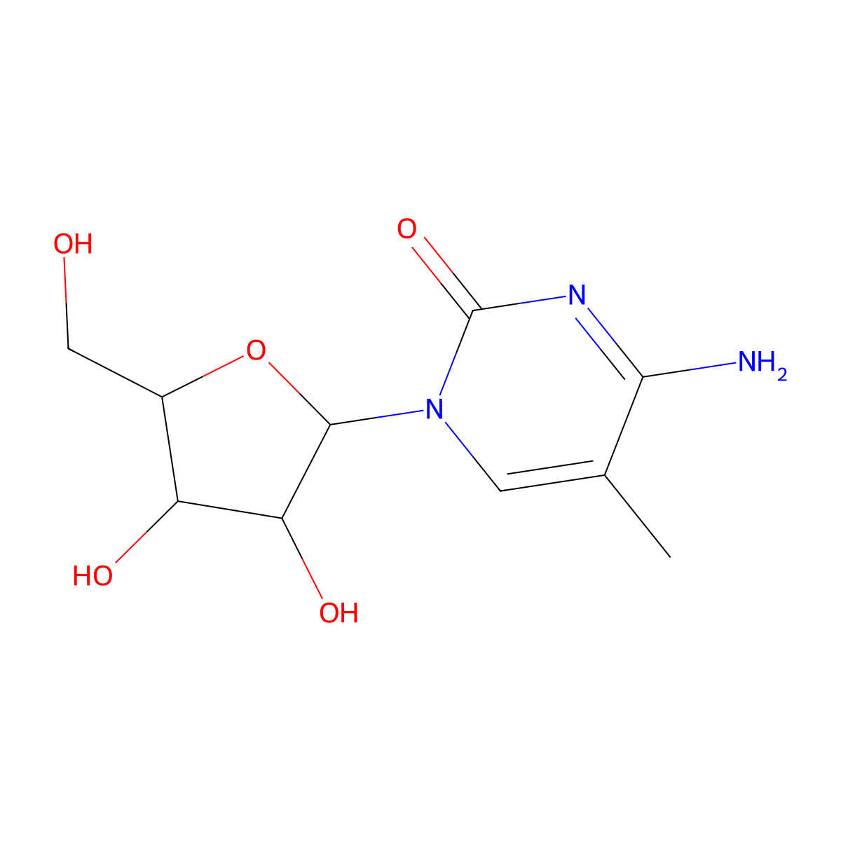 4-Amino-5-methyl-1-pentofuranosyl-2(1H)-pyrimidinone molecular structure, CAS 337533-58-1