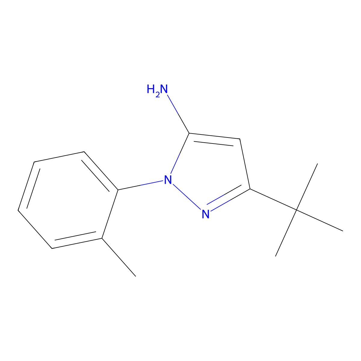 3-tert-Butyl-1-(2-methylphenyl)-1H-pyrazol-5-amine molecular structure, CAS 337533-96-7