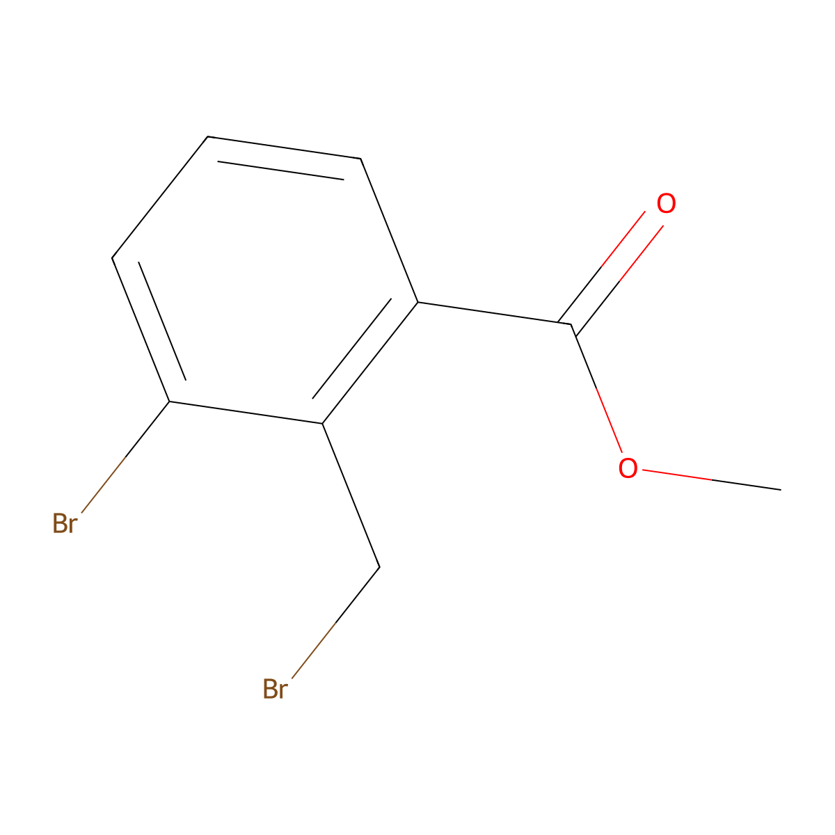 Methyl 3-bromo-2-(bromomethyl)benzoate molecular structure, CAS 337536-14-8